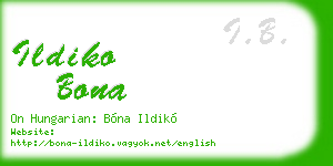 ildiko bona business card