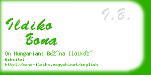 ildiko bona business card